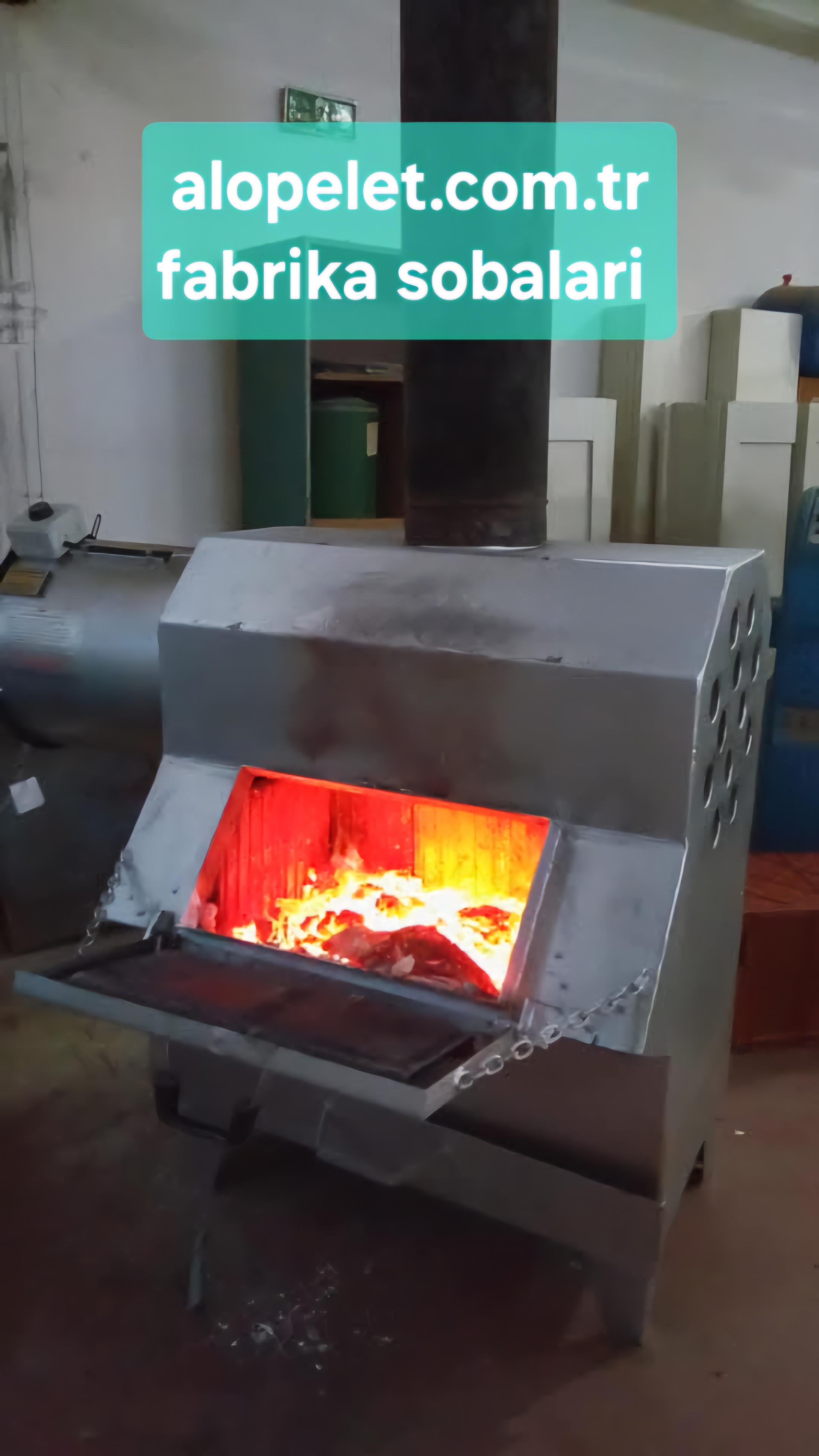 750 metre kare katı yakıtlı fabrika sobaları