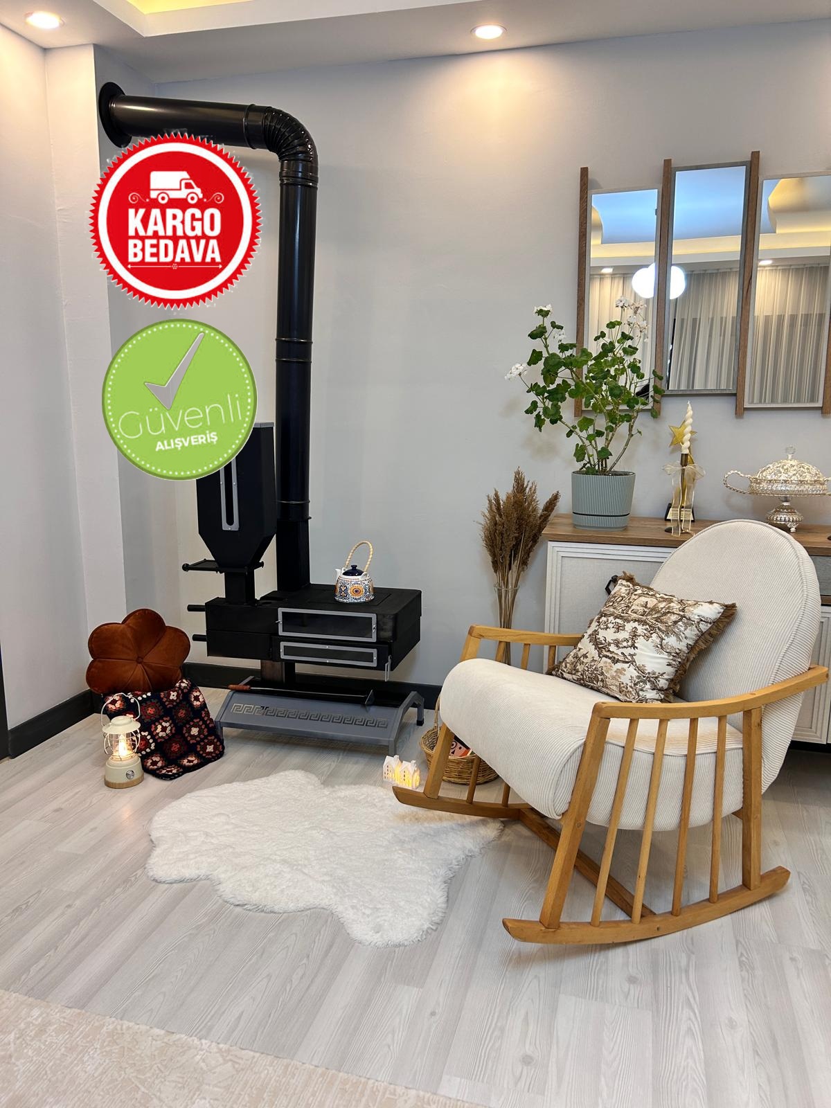 REDWHITELINE fırınlı pelet sobası 